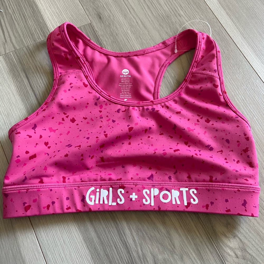 Senita Athletics Pink Racerback Sports Bra